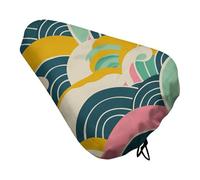 Waterproof Bike Seat Cover Universal Fit - Retro Japanese Pattern Bicycle Seat Protector with Elastic Drawstring, Non-Slip Design Bike Seats Rain Cushion for Men/Women, Indoor/Outdoor Cycling