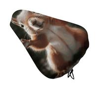 Waterproof Bike Seat Cover Universal Fit - Squirrel Funny Animal Bicycle Seat Protector with Elastic Drawstring, Non-Slip Design Bike Seats Rain Cushion for Men/Women, Indoor/Outdoor Cycling