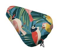 Waterproof Bike Seat Cover Universal Fit - Tropical Birds and Plant Leaf Bicycle Seat Protector with Elastic Drawstring, Non-Slip Design Bike Seats Rain Cushion for Men/Women, Indoor/Outdoor Cycling