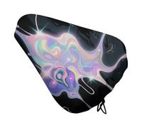 Waterproof Bike Seat Cover with Drawstring -Abstract Art Graffiti Universal Exercise Bike Seat Cushion for Men & Women, Comfortable Non-Slip Bicycle Saddle Cover for Road/Mountain Bikes