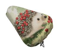Waterproof Bike Seat Cover with Drawstring -Berry - Collecting Hedgehog Universal Exercise Bike Seat Cushion for Men & Women, Comfortable Non-Slip Bicycle Saddle Cover for Road/Mountain Bikes