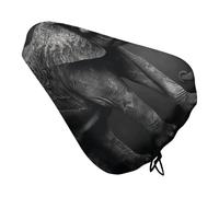 Waterproof Bike Seat Cover with Drawstring -Black And White Elephant Image Universal Exercise Bike Seat Cushion for Men & Women, Comfortable Non-Slip Bicycle Saddle Cover for Road/Mountain Bikes