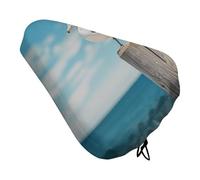 Waterproof Bike Seat Cover with Drawstring -Perched on Wooden Pillar Universal Exercise Bike Seat Cushion for Men & Women, Comfortable Non-Slip Bicycle Saddle Cover for Road/Mountain Bikes