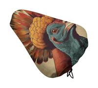 Waterproof Bike Seat Cover with Drawstring -There Is A Turkey on The Head Universal Exercise Bike Seat Cushion for Men & Women, Comfortable Non-Slip Bicycle Saddle Cover for Road/Mountain Bikes