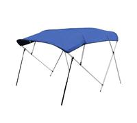 Waterproof Bimini Top Cover with Rear Support Poles - Sun Shade Canopy for 2/3/4 Bow Boats - Stainless Aluminum Frame - Multiple Size Options