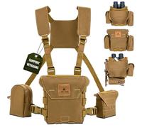 Waterproof Binocular Harness Chest Pack - Lightweight Bino Harness With Rangefinder Pouch | Binocular Case with Silent Magnetic Closure and MOLLE System