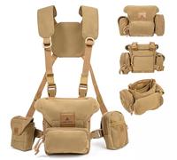 Waterproof Binocular Harness Chest Pack - Silent Fabric Design with Extra Storage, Bino Harness With Rangefinder Pouch and Accessory Pouch | Binocular Case w/ Magnetic Closure and Durable MOLLE System