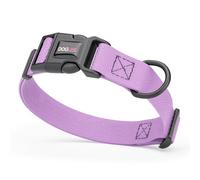 Waterproof BioThane Dog Collar with Pebble Emboss - Quick Release Buckle, Odor Resistant, Durable & Easy Clean Design for Everyday Wear and Outdoor Use, Made in USA (Amethyst Purple, W 1" L 15-25")