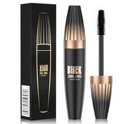 Waterproof Black Mascara, 4D Silk Fiber with Extra Long and Thick Lasting Lashes, Smudge-Proof
