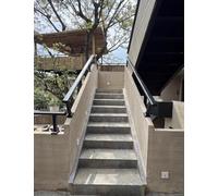 Waterproof Black Steel Outdoor Railing - Balcony & Terrace Safety Barrier - Height Adjustable 20-70cm - Zinc Coated - Stair Window Safety Guard (H 30cm L 1m)