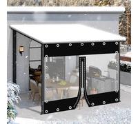 Waterproof Black Transparent Tarp ains - PVC Side Panels for Pera, Gazebo & Patio - er Door & Grommets - 0.m Heavy-Du Outdoor Partit Cover