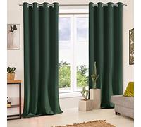 Waterproof Blackout Curtains - Thermal Insulated Grommet Drapes for Indoor/Outdoor Use, Sun Blocking & Windproof for Patios, Pergolas, Cabanas - Green, 55x69 in