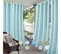 Waterproof Blackout Velvet Outdoor Curtains 210x260cmGrommet Patio Drapes for Privacy & Thermal InsulationIdeal for Pergola Gazebo & Deck