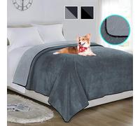 Waterproof Blanket Cover 178x230CM for Baby, Adults, Dogs, Cats or Any Pets, 3 Layer Protector and 100% Leak Proof blanket for Bed, Couch and Other Furniture, Easy to Clean, Charcoal & Light Grey