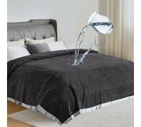 Waterproof Blanket Cover 230x230CM for Baby, Adults, Dogs, Cats or Any Pets, 3 Layer Protector and 100% Leak Proof blanket for Bed, Sofa and Other Furniture, Easy to Clean, Dark Grey & Light Grey