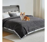 Waterproof Blanket Cover 230x230CM for Baby, Adults, Dogs, Cats or Any Pets, 3 Layer Protector and 100% Leak Proof blanket for Bed, Sofa and Other Furniture, Easy to Clean, Dark Grey & Light Grey