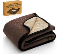 Waterproof Blanket Cover 80”x90” for Adults, Dogs, Cats or Any Pets - 100% Waterproof Dog Blanket or Mattress Protector - Large Size for Twin, Queen, King Beds (Grizzly Brown/Caramel Cappuccino)
