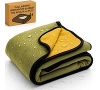 Waterproof Blanket Cover 80”x90” for Adults, Dogs, Cats or any Pets - 100% Waterproof Furniture or Mattress Protector - Large Size for Twin, Queen, King Beds - Great GlFT (Green Khaki/Mustard Ochre)