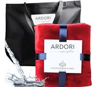 Waterproof Blanket for Bed Intimacy (Red & Black, King 82x82) Absorbent, Leakproof Fleece Protector for Couples, Water Proof and Stain Resistant, Lovers Plush Throw Blankets, Soft Repellant Top Cover