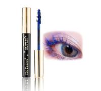 Waterproof Blue Mascara - Navy Blue 4D Silk Fiber Colorful Mascara for Eyes - Extra Long Charming Thick Lash,Smudge-proof Voluminous Lash for Party,Halloween Xmas Make Up Gift