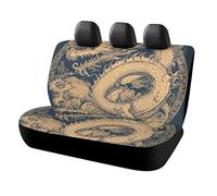 Waterproof Blue Oriental Dragon Car Seat Cover Scratchproof Rear Seat Protector Universal Fit Bench Backseat Covers for Suvs Trucks Sedans Vans Pet Dog for Owners & Outdoor Enthusiasts Friendly