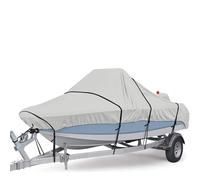 Waterproof Boat Cover for Yacht - Silver Reflective 300D Oxford Fabric Tear-Proof Anti-Smashing Outdoor Protection Fits 11-22FT Boats (20-22FT)