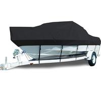 Waterproof Boat Cover, UV Protected, Heavy Duty 600D Material, Fits 11-27ft Tri-Hull & V-Hull Fishing Dinghy, Ideal for 14-16ft (530x290cm)