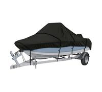 Waterproof Boat Covers, Boat Black Boat Cover, Canvas Kayak Cover, Anti-UV Waterproof Outdoor Protection, With Storage Bags Suitable For Boats,Black,16to18FT