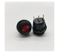 Waterproof boat shaped switch, circular waterproof rocker switch KCD1-105N3, with lamp, copper piece, silver point self-locking IDGTTLDF(Red,12V)