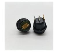 Waterproof boat shaped switch, circular waterproof rocker switch KCD1-105N3, with lamp, copper piece, silver point self-locking IDGTTLDF(Yellow,12V)