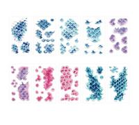 Waterproof Body Stickers - 10 Pieces Fish Scale Skin Decals for Aquatic Looks | Shimmering Iridescent Print with Long-Wear Adhesive & Mermaid Texture for Men, Women, Adults and Stage Performance