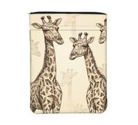 Waterproof Book Sleeve with Zipper & Front Pocket Book Cover Protector | 11.8x9 Inch Book Pouch Protector Hand Drawn Giraffes Washable Gift Bag For Women Girl Reader Book Accessories