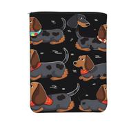 Waterproof Book Sleeve with Zipper & Front Pocket Book Cover Protector | 11.8x9 Inch Book Pouch Protector I Love My Dog Dachshunds Washable Gift Bag For Women Girl Reader Book Accessories