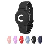 Waterproof Bracelet for AirTag Kids, Personalized Initial Letter Hidden Holder Compatible with Air Tag, Silicone Case for Airtag Adjustable Anti-Lost GPS Tracker for Toddler Child Elder, C