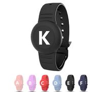 Waterproof Bracelet for AirTag Kids, Personalized Initial Letter Hidden Holder Compatible with Air Tag, Silicone Case for Airtag Adjustable Anti-Lost GPS Tracker for Toddler Child Elder, K
