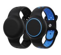 Waterproof Bracelets Compatible with AirTag, 2 Packs Silicone Holder for Kids with Hidden Cover Design Wristband Compatible with AirTag for Child, Breathable GPS Tracker Holder for Kids BBL