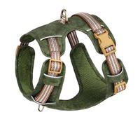 Waterproof Breathable Nylon Dog Training Walking Harness Vest With Reflective Strip Handle For Shiba Inu Bulldog Labrador,Green,S