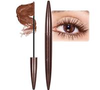 Waterproof Brown Mascara for Sensitive Eyes - Cruelty-Free, Non-Smudge, Lengthening with Fine Brush for False Lash Effect