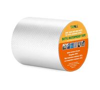 Waterproof Butyl Tape 15cm Width X 5m Length, Upgraded Leak Proof Butyl Seal Tape, for RV Repair, Window, Boat Sealing, Glass, Sun Room, Glazed Tile and EPDM Rubber Roof Patching, Silver