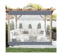 Waterproof C Canvas Outdoor ains for Pavil & Porch, Wind & Rain Resistant with Grommets, Grey, 2x2m - Perfect for Patio Privacy & Protect