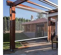 Waterproof C Roller Blinds for Outdoor Pera - PVC Transparent Vinyl ain Wind & Dust Proof e (120x200cm) - Slish Sun Protect