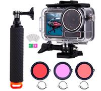 Waterproof Camera Case Housing for DJI Osmo Action 5 Pro/4/3, 196FT/60M Underwater Diving Protective Shell with Floating Handle & 3 Pack Dive Filters Adventure Combo Accessories Kit