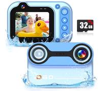 Waterproof Camera for Children, 48MP 1080P HD Action Camera, 10FT Underwater, 10X Digital Zoom, 2.4 IPS Screen, Includes 32GB Card, Ideal for Outdoor Adventures