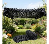 Waterproof Camo Net Sunscreen Camouflage Netting, 210D Camo Mesh Net for Hunting Blind, Outdoor Sunshade, Vehicle Camouflage, Army Party Backdrop, Camping, Paintball, Photography(Black,3.0m x 9m)