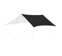 Waterproof Camouflage Sun Shade Tarp 300x300cm UV Protection Silver Inner | 210T polyester reinforced eyelets multiple color options lightweight portable easy folding and storage(100*145CM Black)