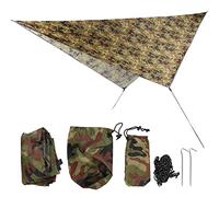 Waterproof Camping Tarp Multifunctional Rhombus Canopy Beach Shade Cloth 360x290cm (Multicolor)
