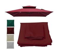 Waterproof Canopy Replacement for Outdoor Market Patio Table Umbrella, Square Garden Parasol Cover, Durable Polyester Sun Shade Fabric
