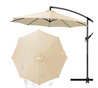 Waterproof Cantilever Cover, 8.2ft Replacement Screen, 100x100inch Uv Protected Fabric Guard, Reinforced Umbrella Shell, Durable Topper with Modern Decor, Beach Canopy for Market Use