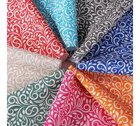 Waterproof Canvas Fabric Heavy Duty Floral Vine Pattern,2 Colour Seamless Decortaive Design,Thick Outdoor Material,Water Repellent Upholstery Cover,8 Colours.Neotrims. [Red, 2 Meters]