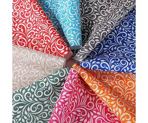 Waterproof Canvas Fabric Heavy Duty Floral Vine Pattern,2 Colour Seamless Decortaive Design,Thick Outdoor Material,Water Repellent Upholstery Cover,8 Colours.Neotrims. [Royal Blue, 2 Meters]